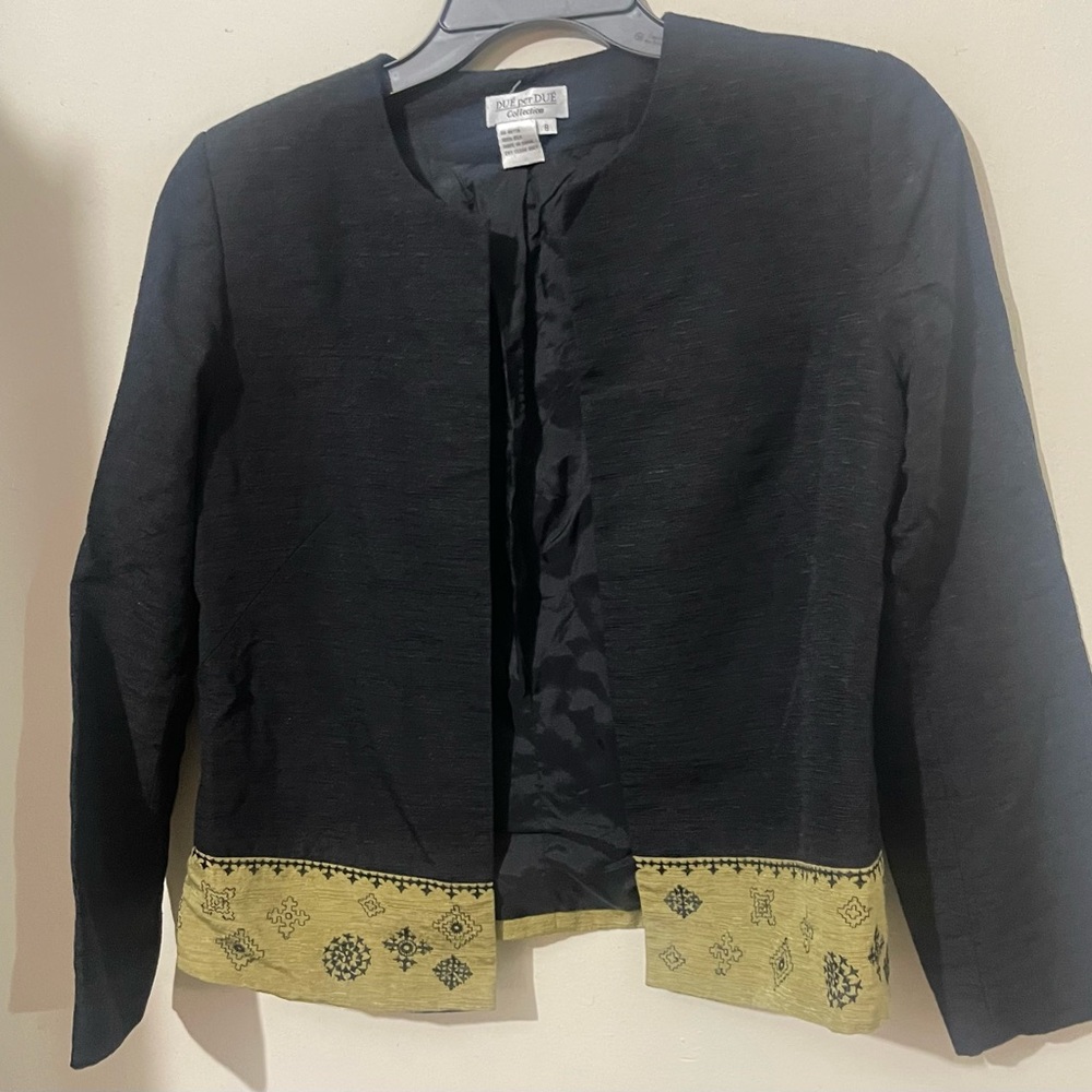 Elegant Black and Gold Bomber Jacket